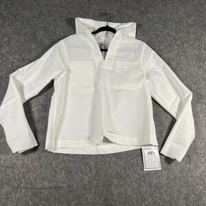 DSCP Women's Jumper Shirt Size 14WR Poly White Top Quarterdeck Collection Casual